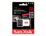 SD Micro 32GB mälukaart, SanDisk Extreme ,100 MB/s lugemiskiirus ja 60 MB/s kirjutamis kiirus,  Video speed class, V30 A1, uus, tavamõõdus adapter kaasas, garantii 2 aastat